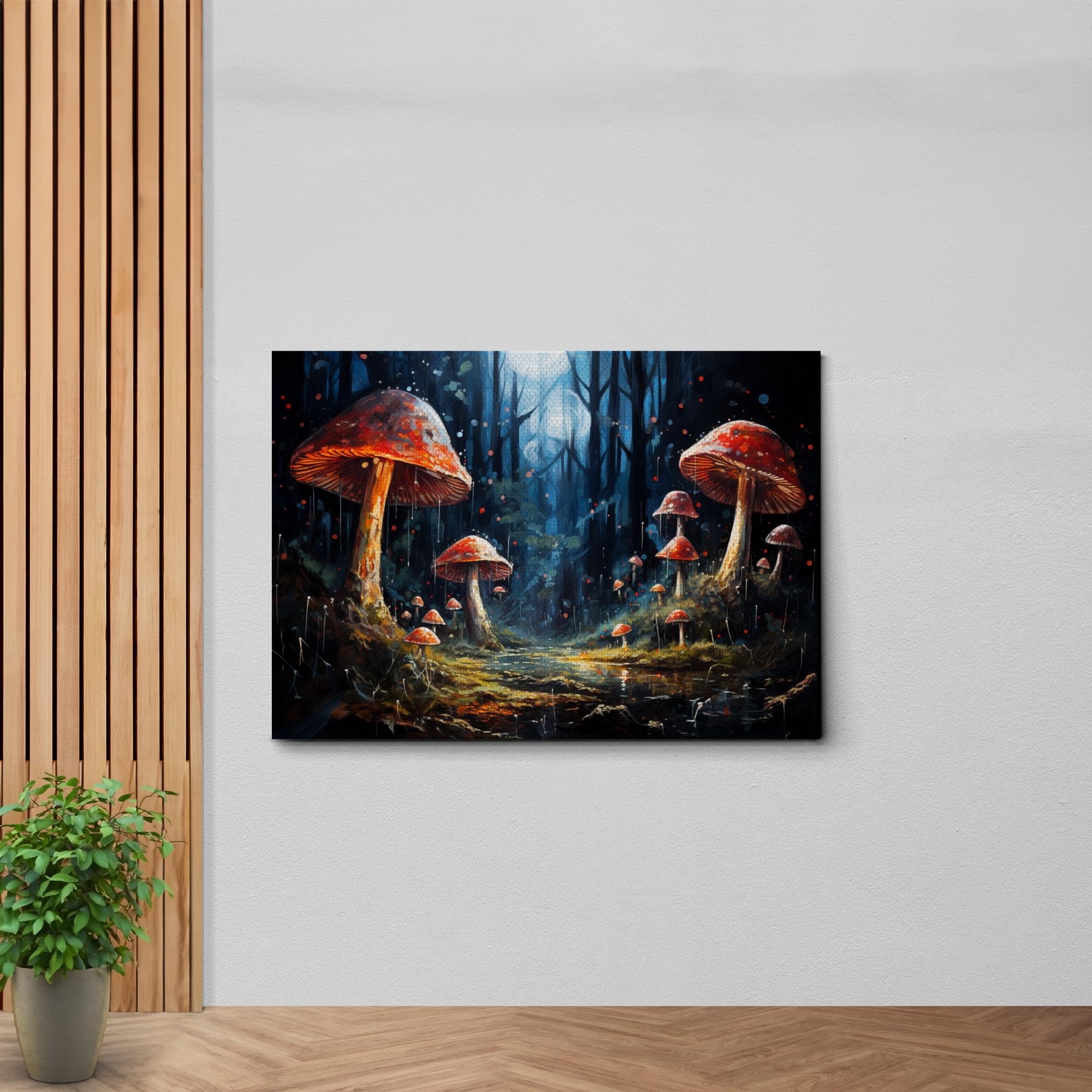 Amazon.com: Magical Mushroom Forest Canvas, Glowing Mushroom